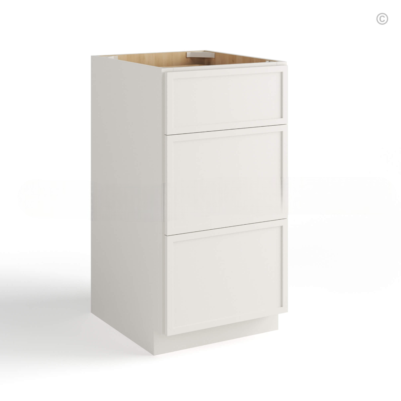 Dove White Slim Shaker Vanity Drawer Base Cabinet