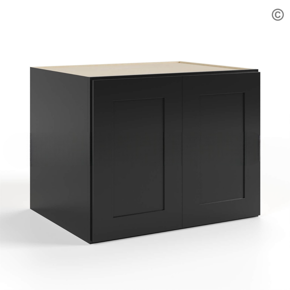 Black Shaker 24″ H Refrigerator Wall Cabinet 24″ Deep