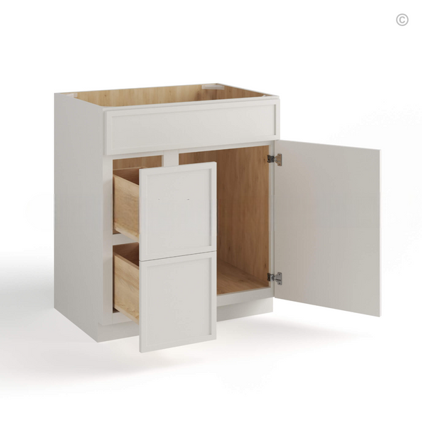 Dove White Slim Shaker Vanity Combo with Drawers