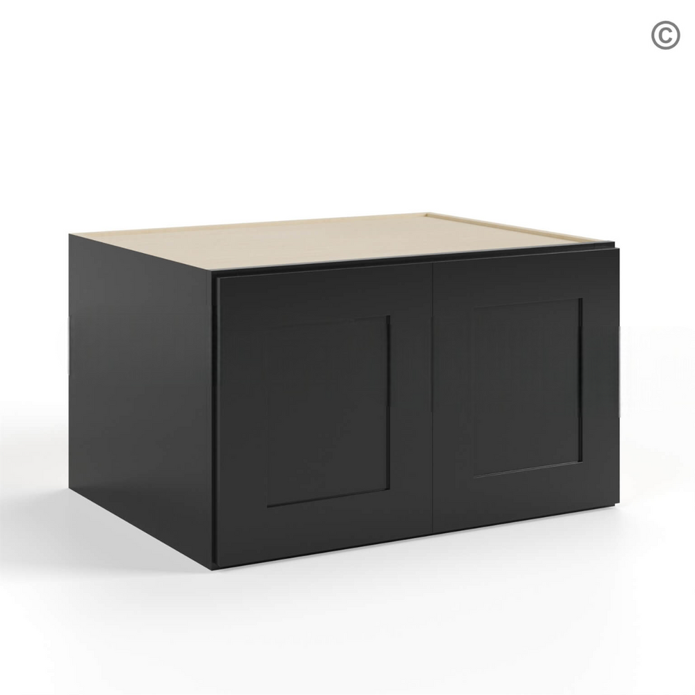 Black Shaker 33″ W Refrigerator Wall Cabinet 24″ Deep