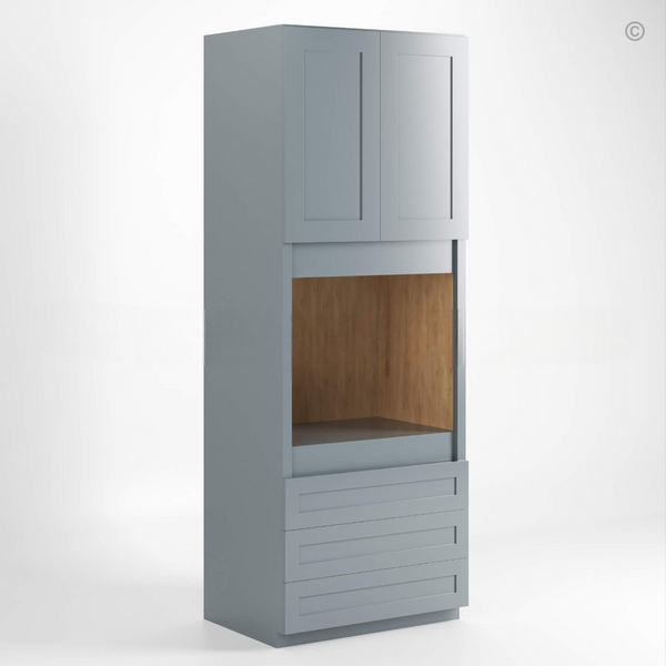 Gray Shaker 33″ W Oven Pantry Cabinet