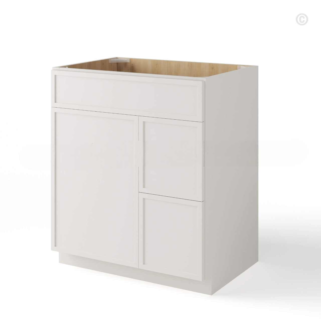 Dove White Slim Shaker Vanity Combo with Drawers