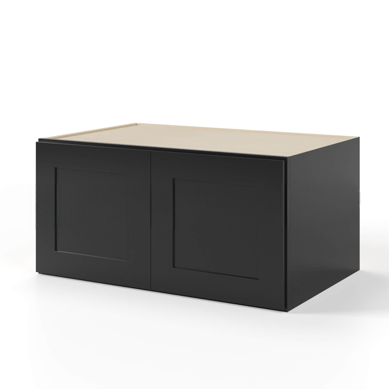 Black Shaker 36″ W Refrigerator Wall Cabinet 24″ Deep