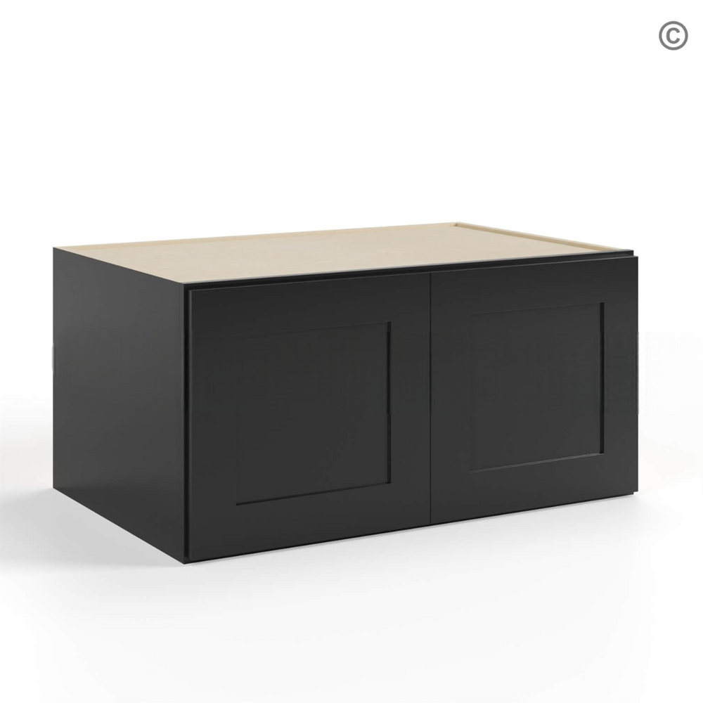 Black Shaker 36″ W Refrigerator Wall Cabinet 24″ Deep