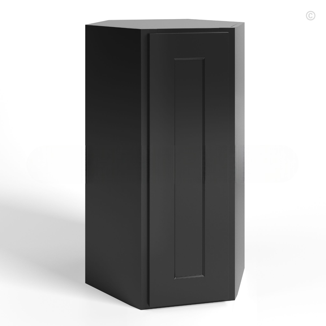 Black Shaker Wall Diagonal Corner 24″W, 12″D