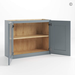 Gray Shaker 24″ H Double Door Wall Cabinet