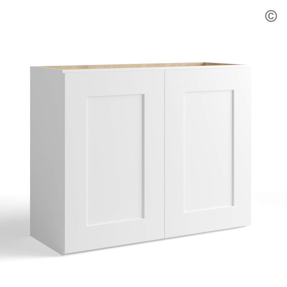 White Shaker 24″ H Double Door Wall Cabinet