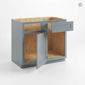 Gray Shaker Blind Corner Base Cabinet (L/R interchangeable)