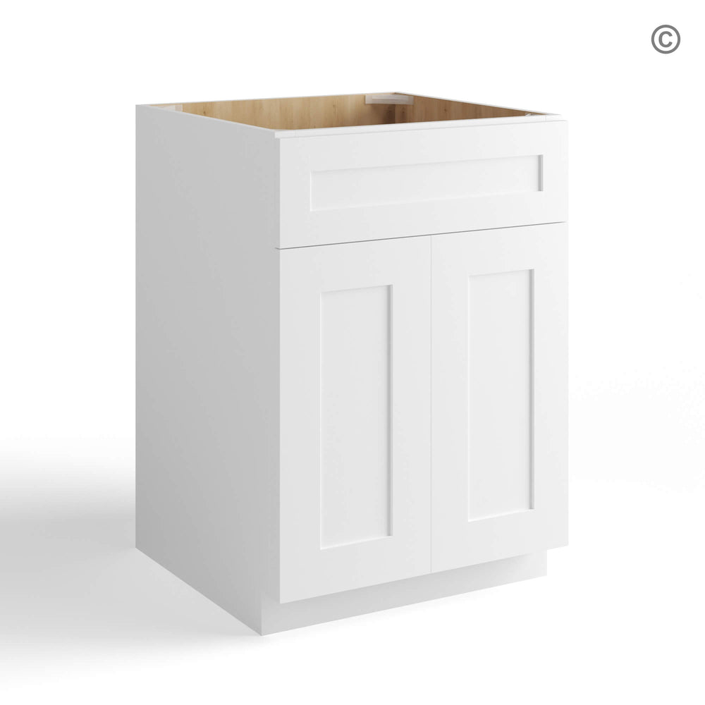 White Shaker Sink Base 27”