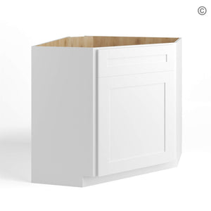 White Shaker Corner Sink Base Cabinet