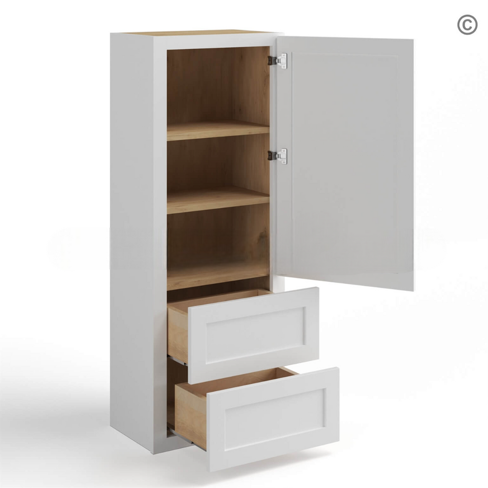 White Shaker 18″W Wall With Drawer Cabinet
