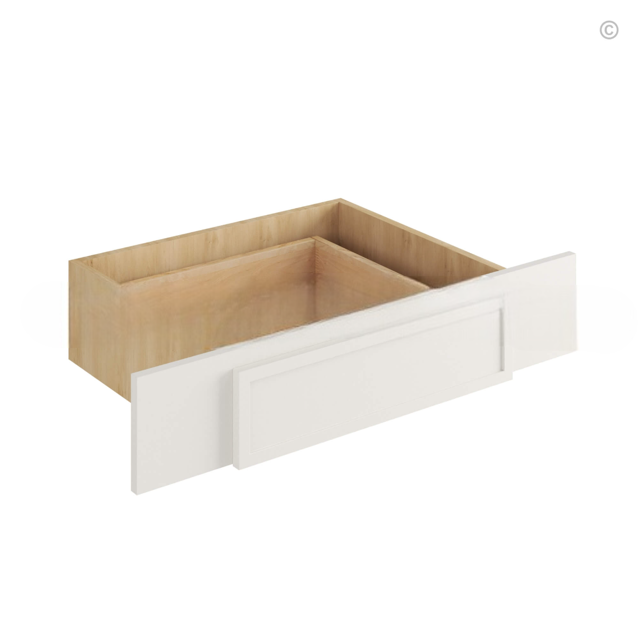 Dove White Slim Shaker Knee Drawer