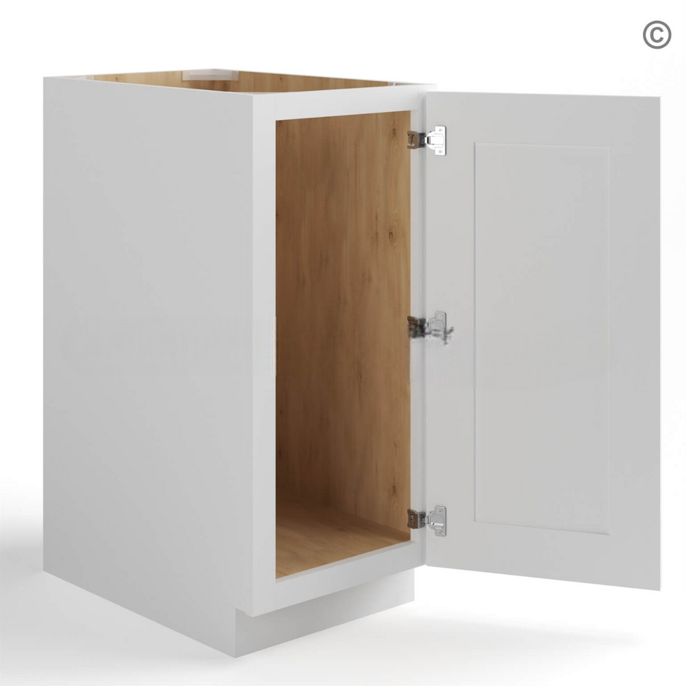 White Shaker Base Cabinet Single Door Full Height