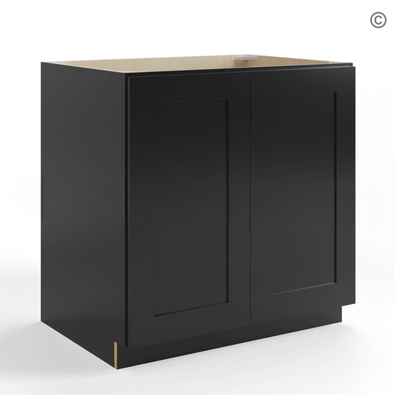 Black Shaker Base Cabinet – Full Height 2 Doors