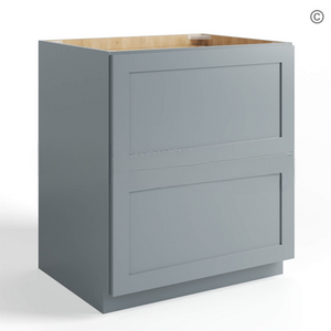 Gray Shaker Two Drawer Base