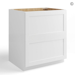 White Shaker Two Drawer Base