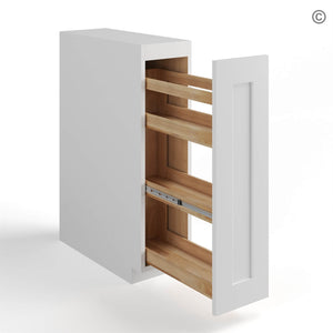 White Shaker Spice Pull Base Cabinet