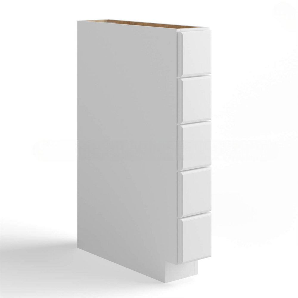White Shaker Base Spice Cabinet with 5 Drawers