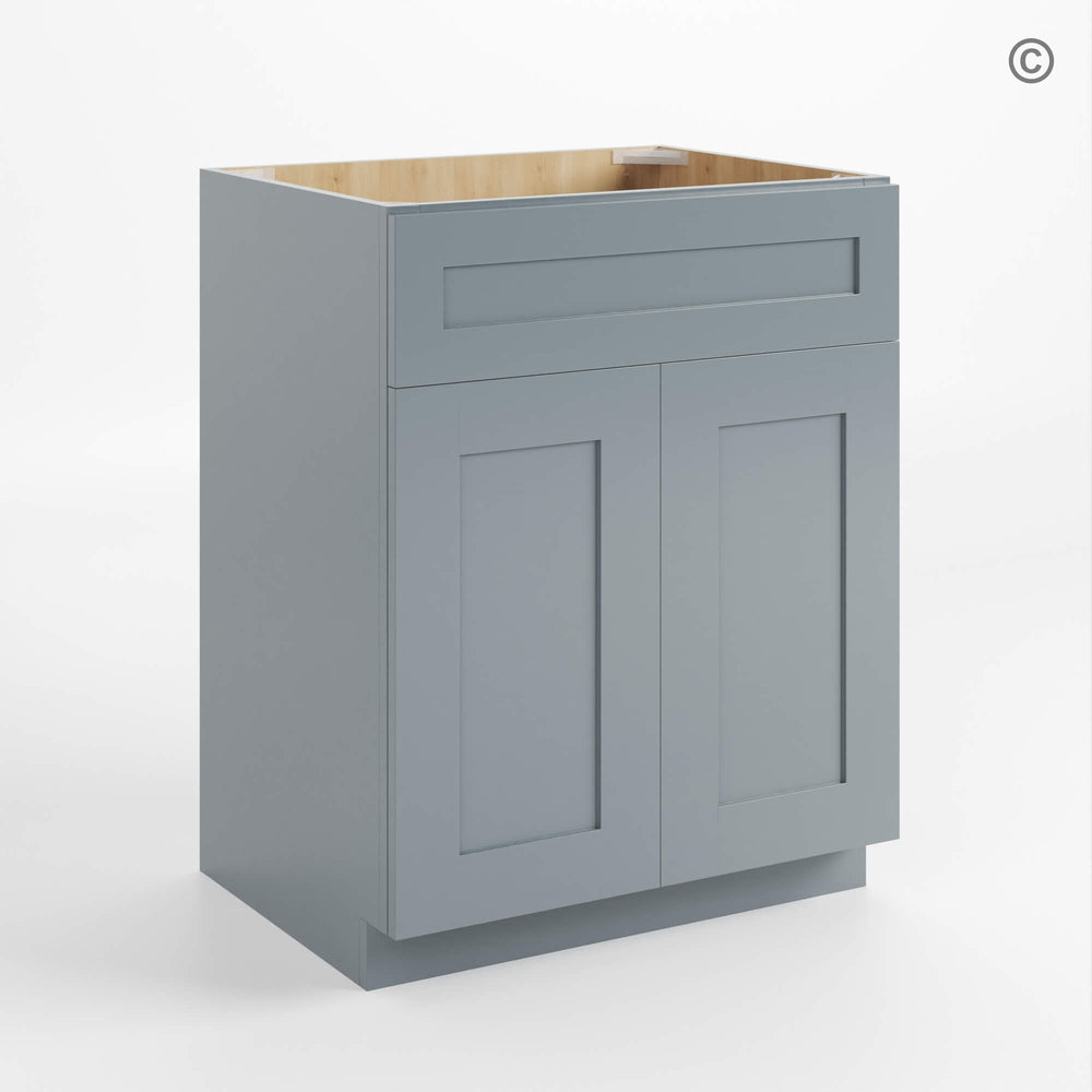 Gray Shaker Single Vanity Sink Base Cabinet