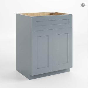 Gray Shaker Single Vanity Sink Base Cabinet