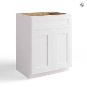 White Shaker Single Vanity Sink Base Cabinet