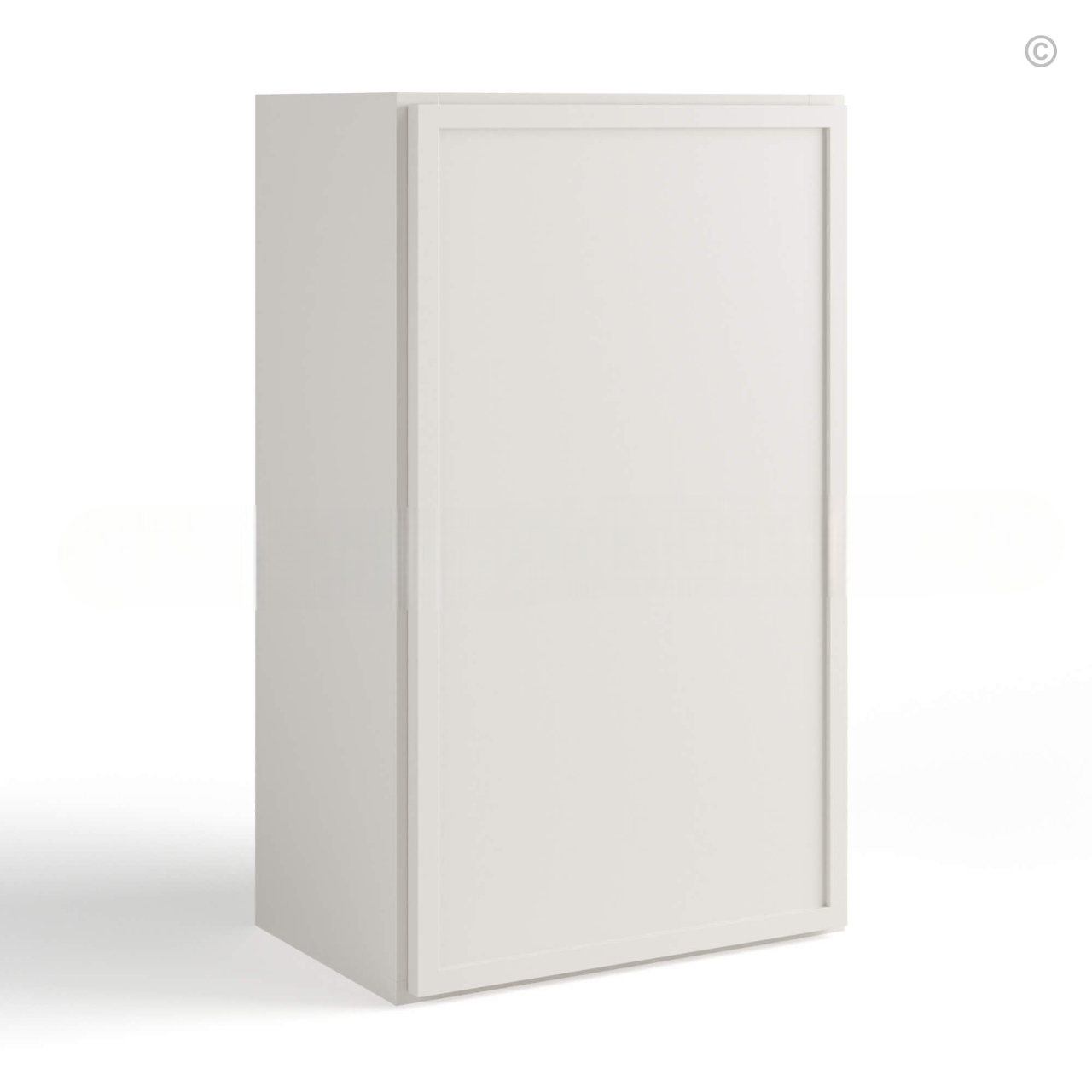 Dove White Slim Shaker 36″H Single Door Wall Cabinet