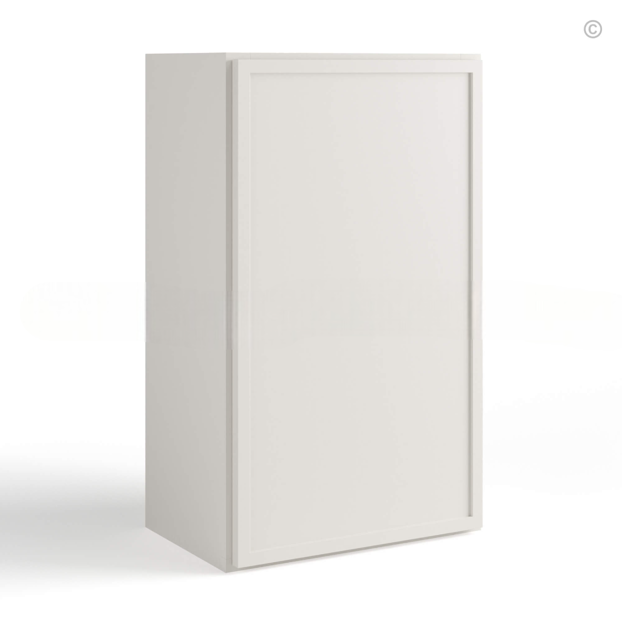 Dove White Slim Shaker 42″H Single Door Wall Cabinet