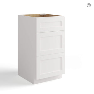 White Shaker Vanity Drawer Base Cabinet