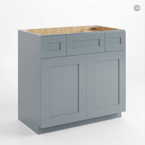 Gray Shaker Vanity Combo Cabinet