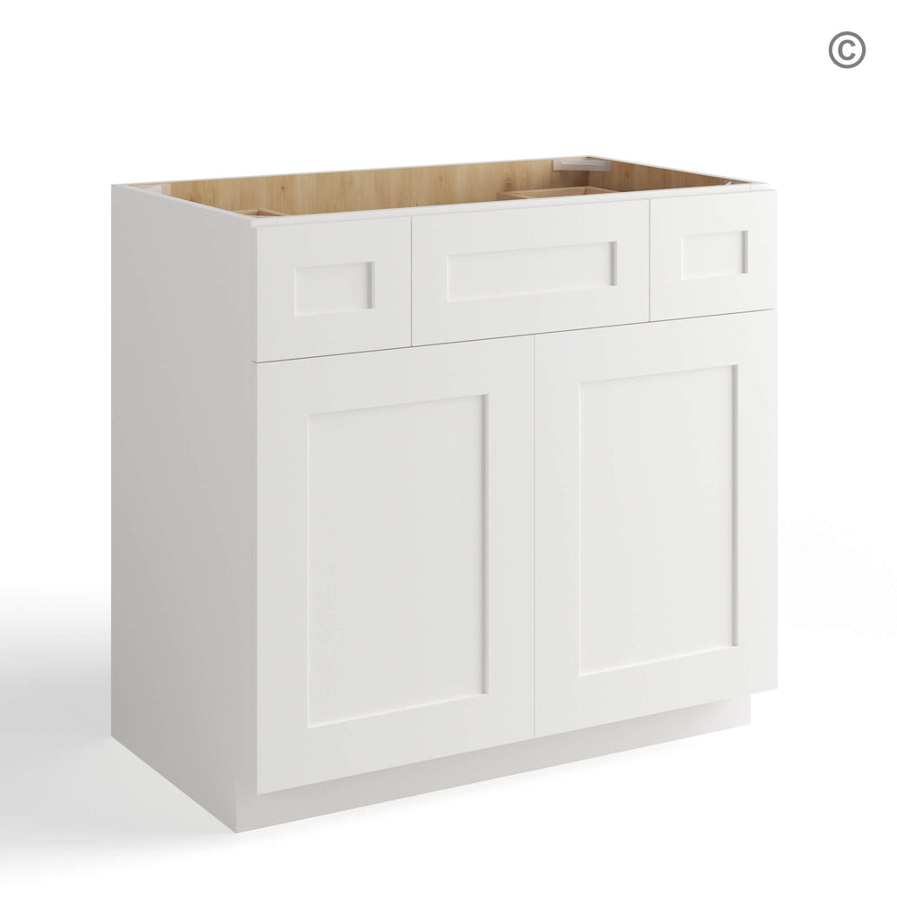 White Shaker Vanity Combo Cabinet