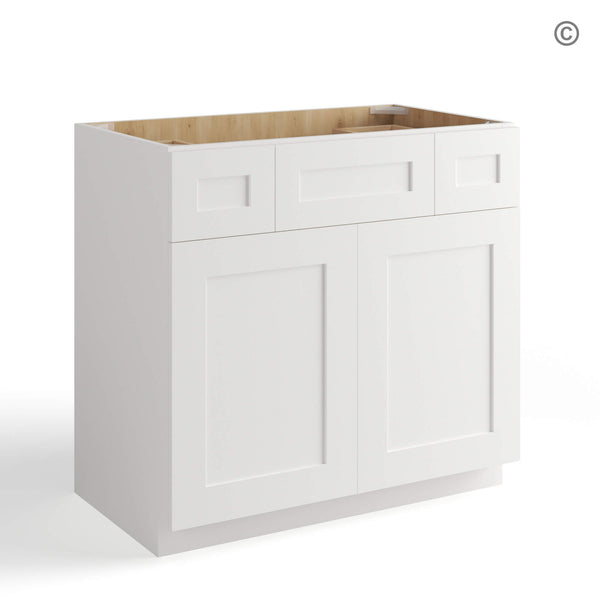 White Shaker Vanity Combo Cabinet