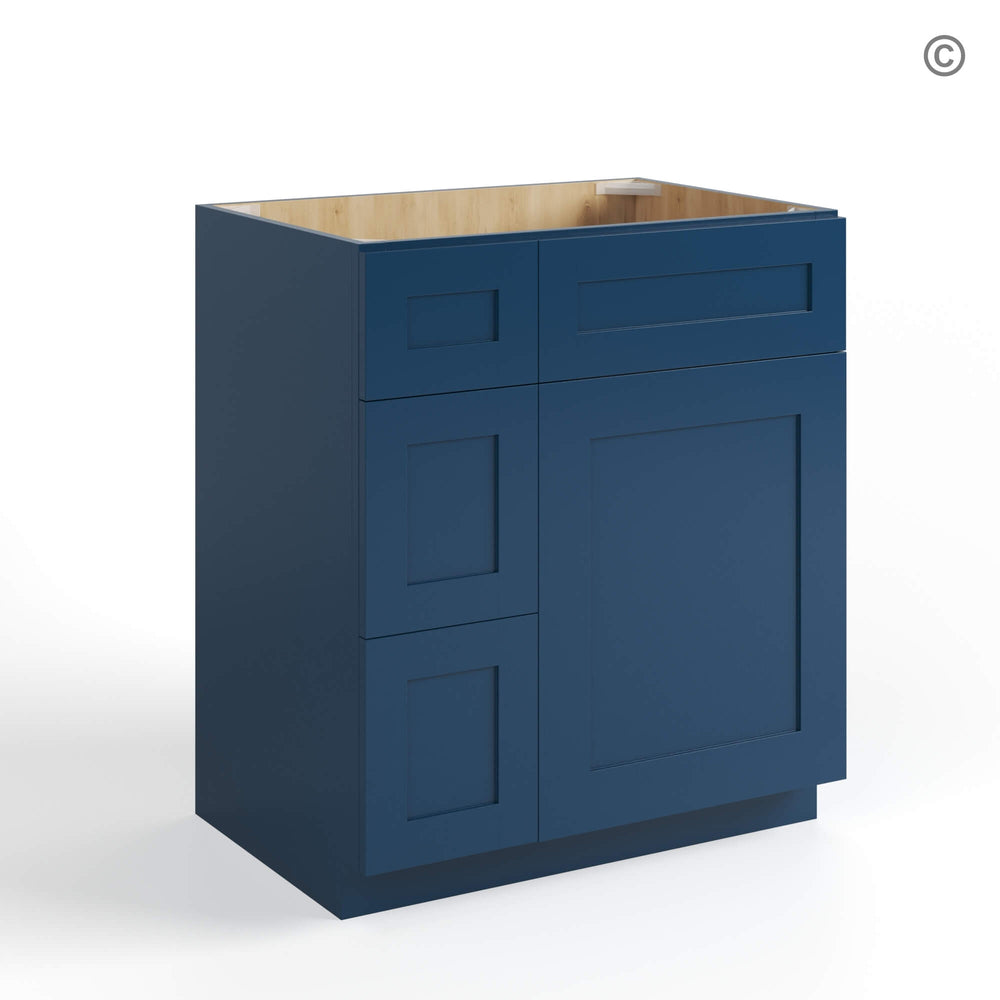Navy Blue Shaker 30″ W Vanity Combo with Drawers