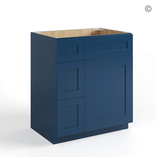 Navy Blue Shaker 30″ W Vanity Combo with Drawers