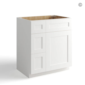 White Shaker 30″ W Vanity Combo with Drawers
