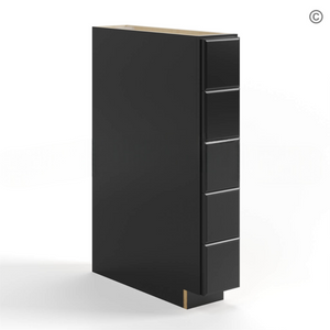 Black Shaker Base Spice Cabinet with 5 Drawers