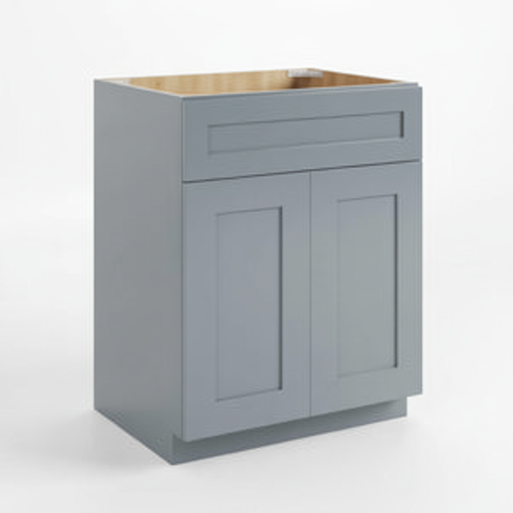 Gray Shaker Single Vanity Sink Base Cabinet
