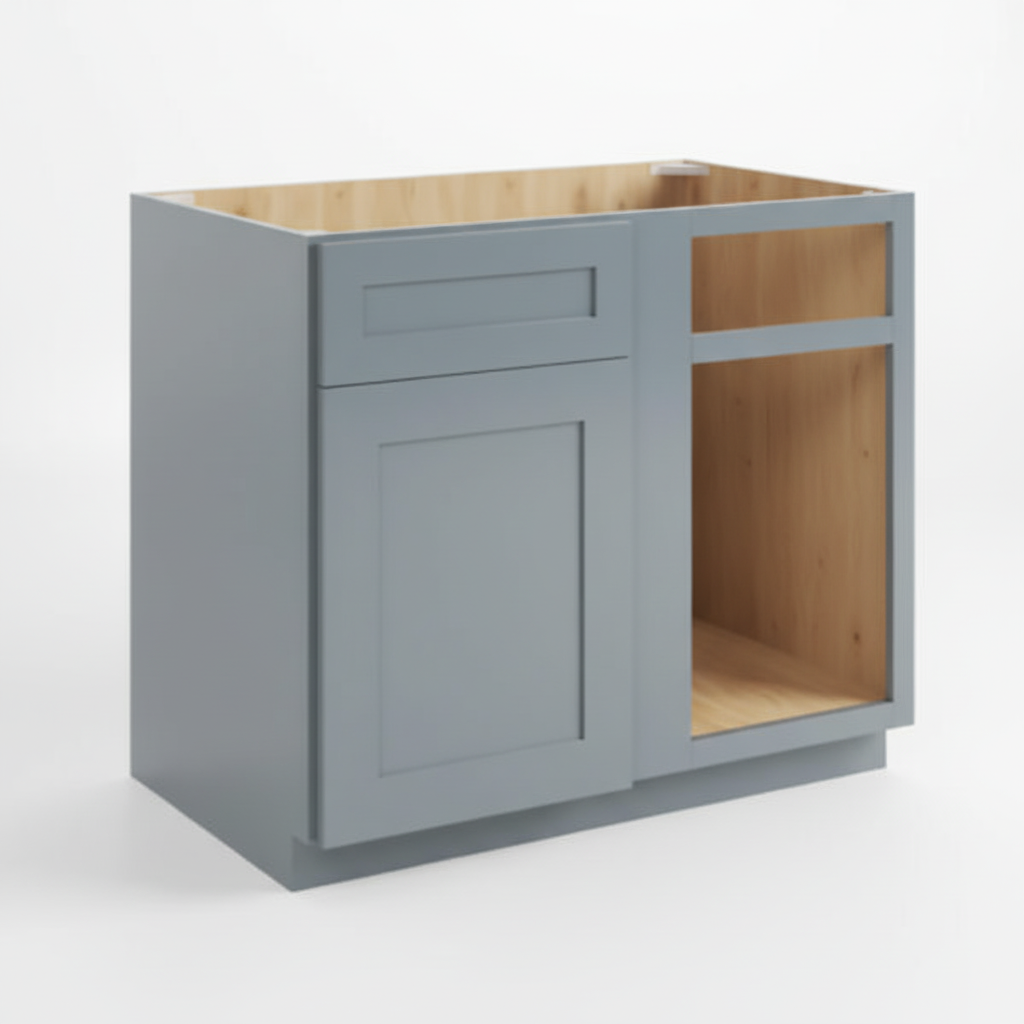 Gray Shaker Blind Corner Base Cabinet (L/R interchangeable)