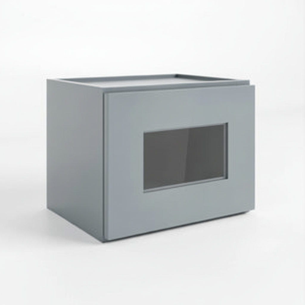 Gray Shaker 12″ H Single Door Wall Cabinet with Glass Door