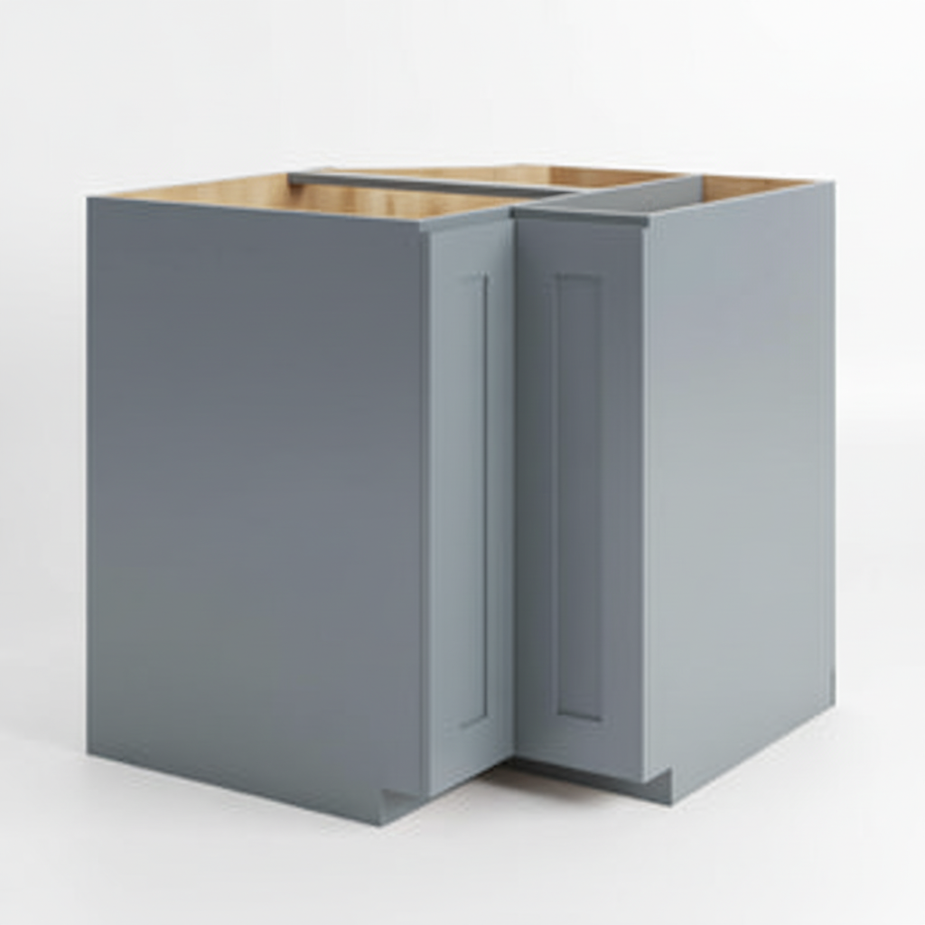 Gray Shaker Lazy Susan Base Cabinet