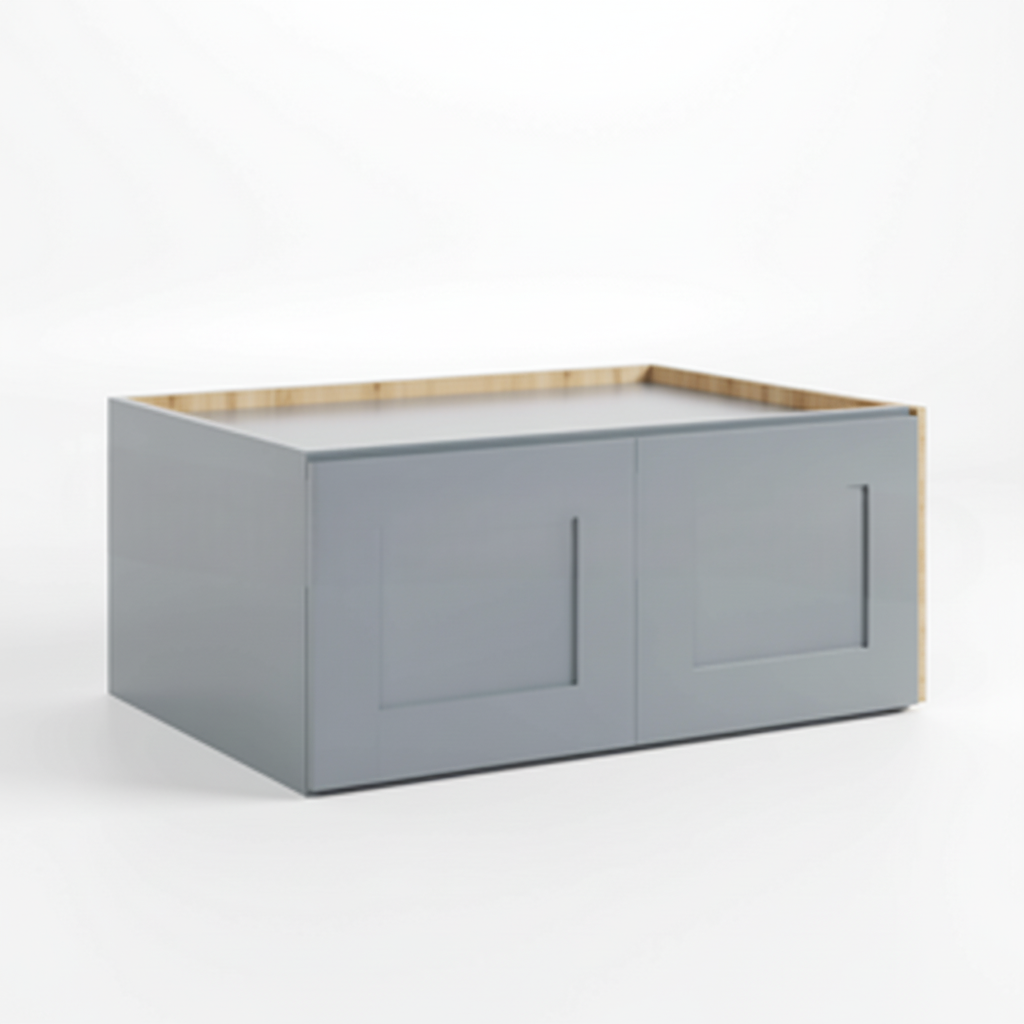 Gray Shaker 36″ W Refrigerator Wall Cabinet 24″ Deep