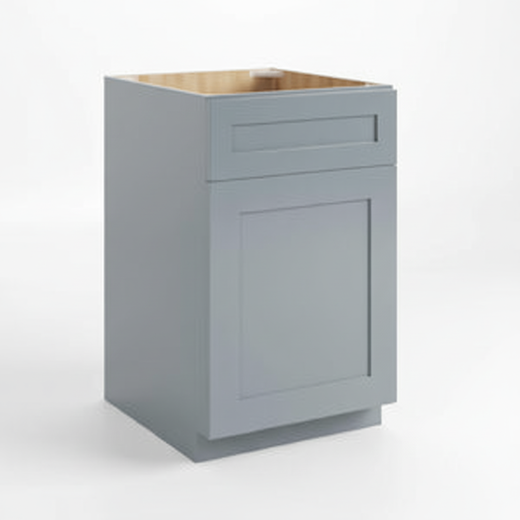 Gray Shaker Base Cabinet with Single Door & Drawer