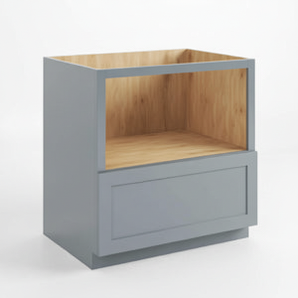 Gray Shaker Microwave Base Cabinet