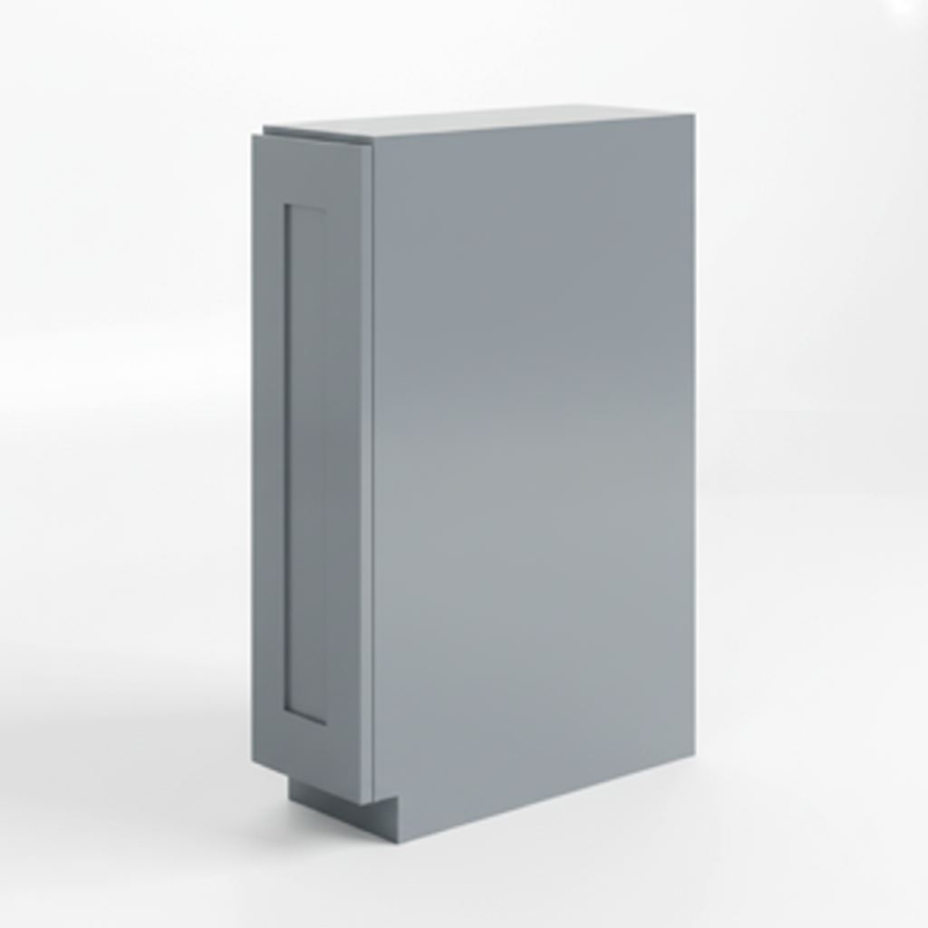 Gray Shaker Spice Pull Base Cabinet