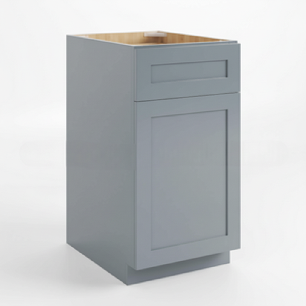 Gray Shaker Trash Base Cabinet