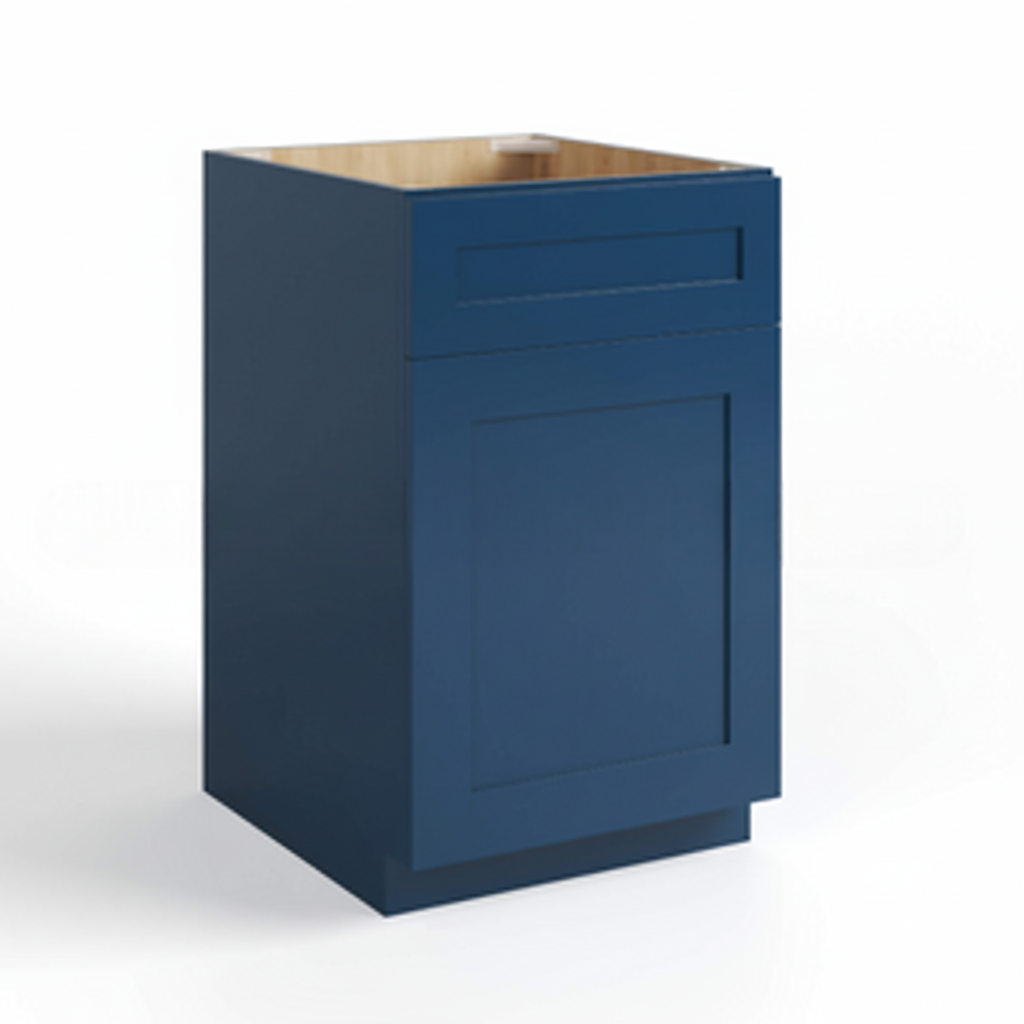 Navy Blue Shaker Base Cabinet with Single Door & Drawer