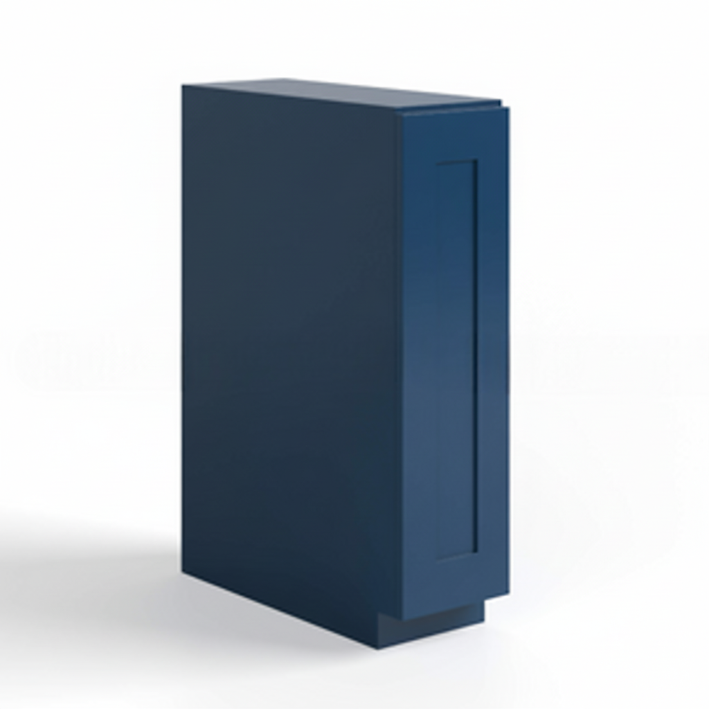 Navy Blue Shaker Spice Pull Base Cabinet