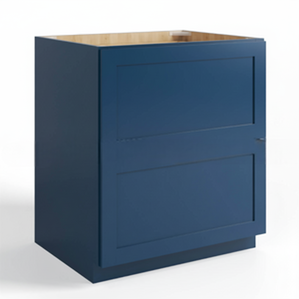 Navy Blue Shaker Two Drawer Base