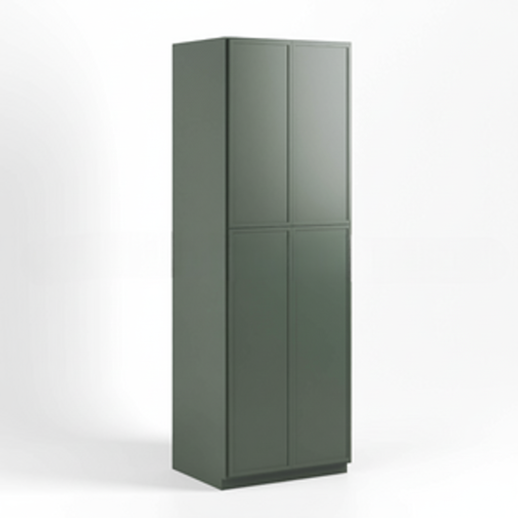 Slim Shaker Green Tall Pantry Cabinet 4 Doors