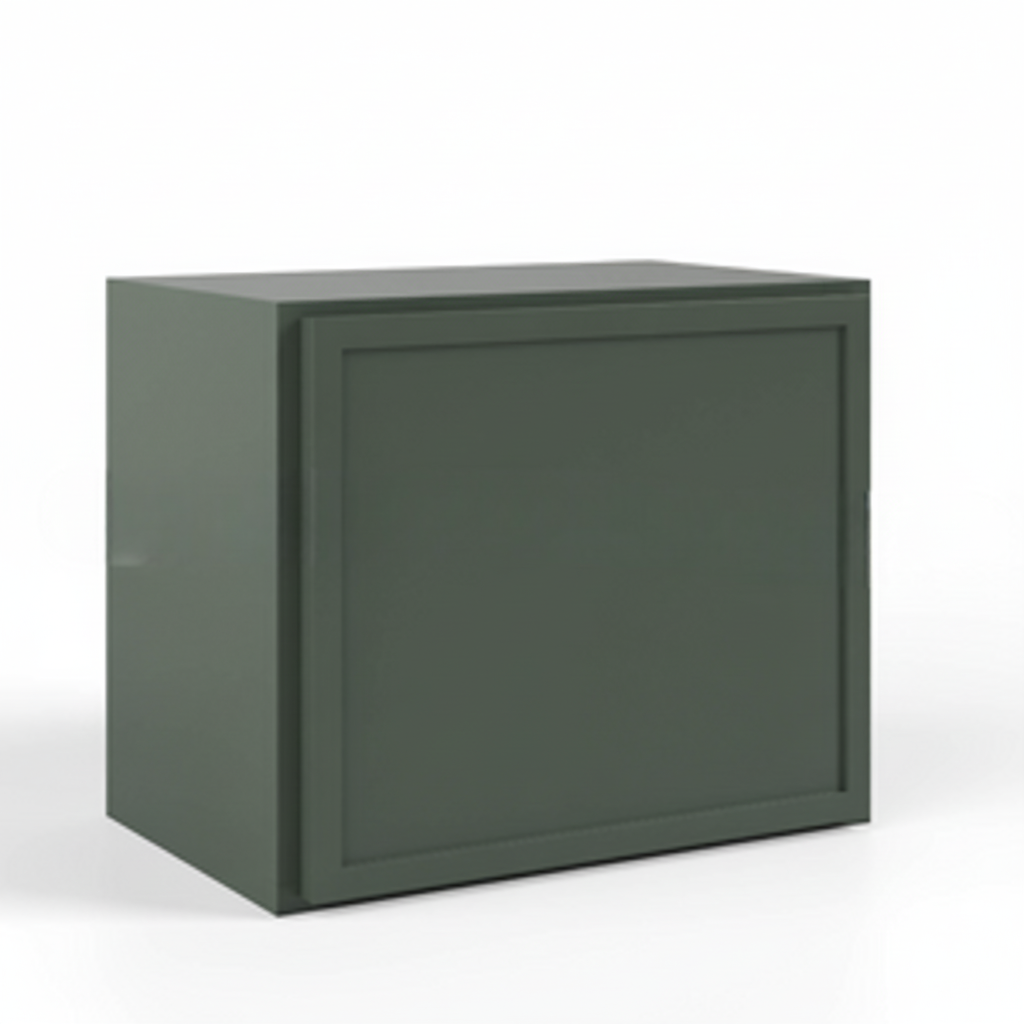 Slim Shaker Green Single Door Wall Cabinet – 15″H – 12″D