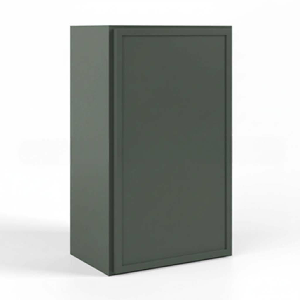 Slim Shaker Green Single Door Wall Cabinet – 30″H – 12″D